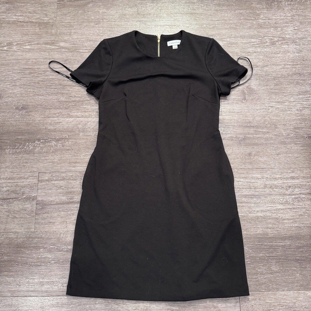 Calvin Klein Dress Womens Size 8 Black Bodycon Sleeveless Cocktail Event Evening